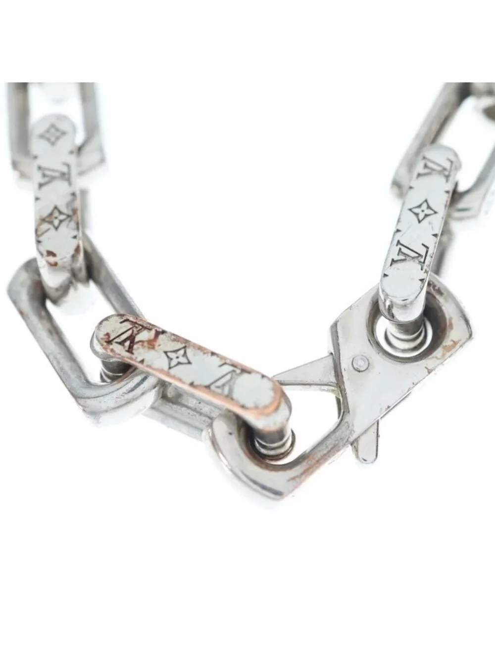 Louis Vuitton Collier Monogram Chain Bracelet Silver